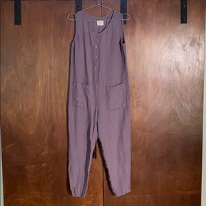 COPY - Purple OEKO TEX linen jumpsuit- new